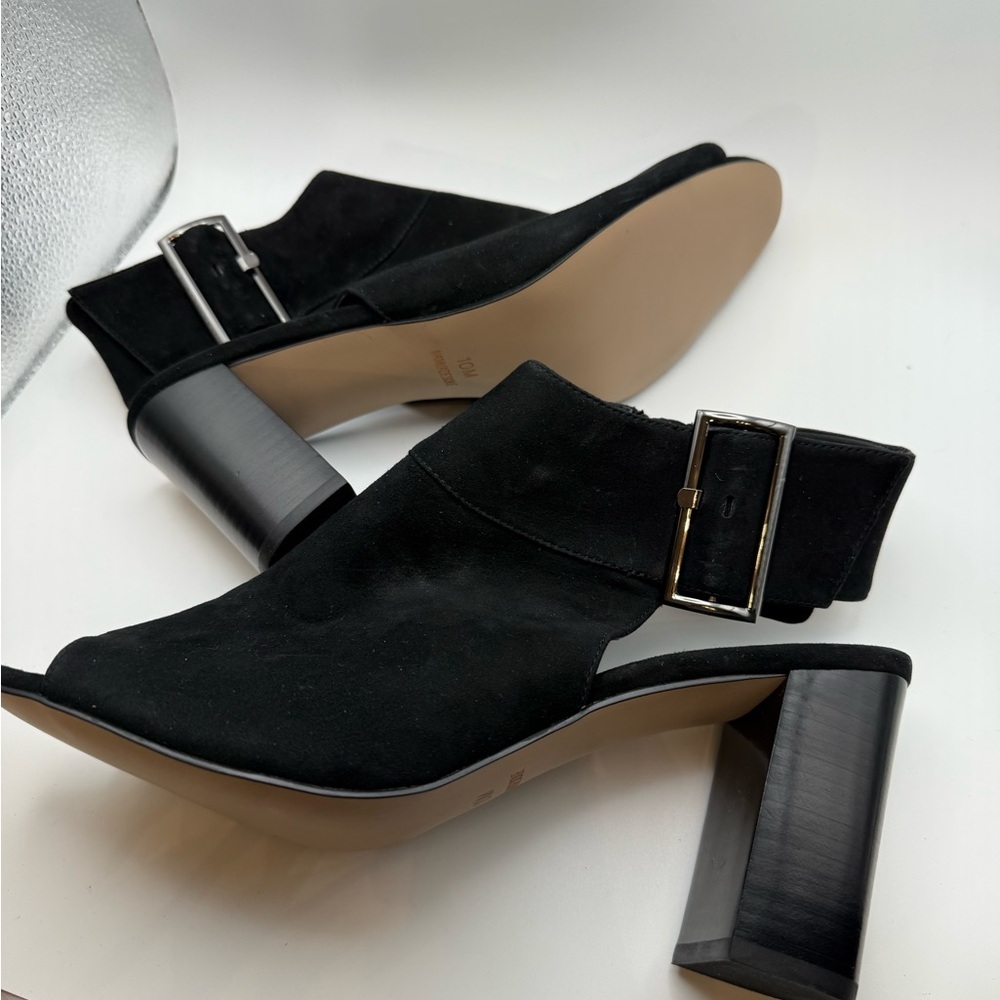 Vaneli Black Peep Toe Ankle Bootie 10